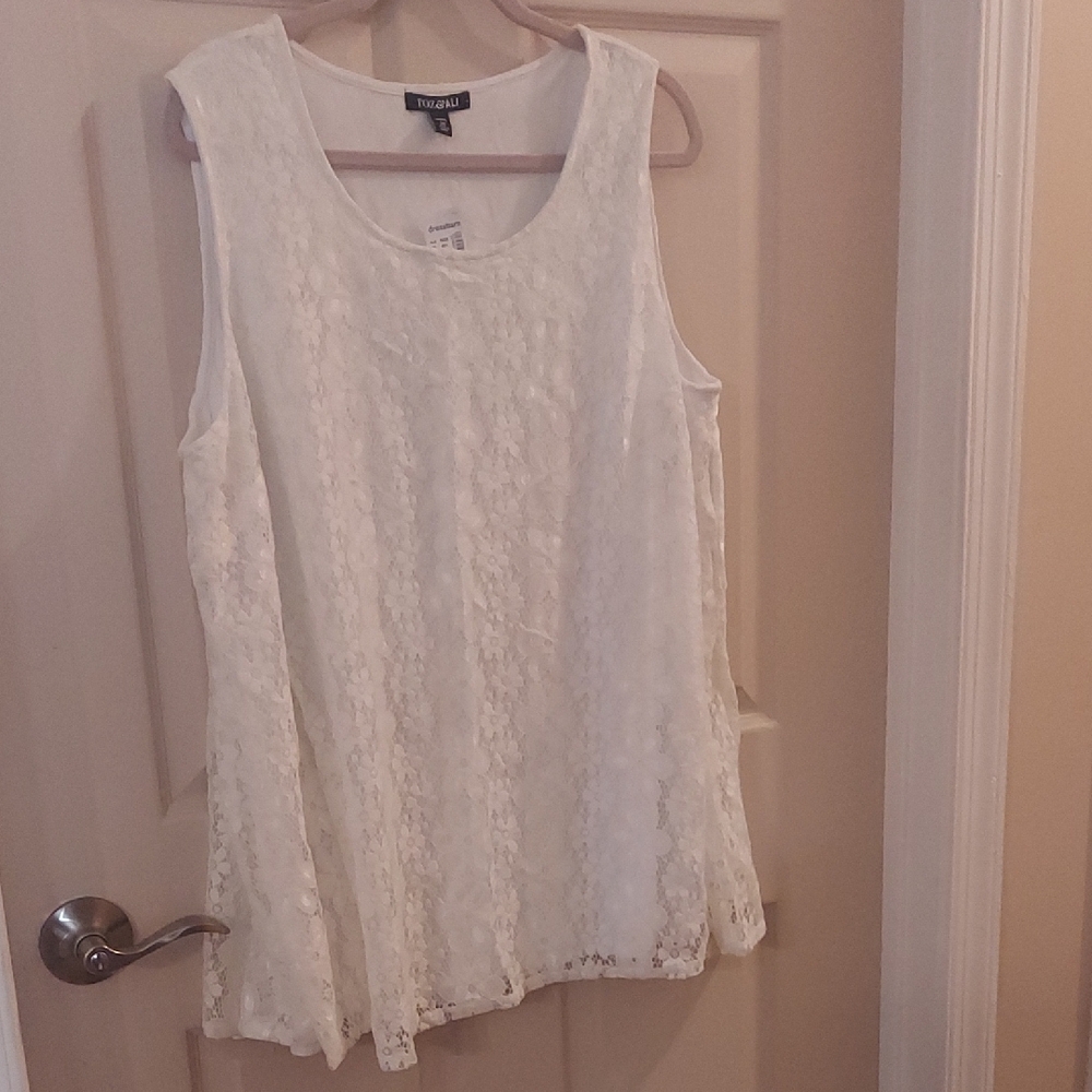 Dressbarn Ivory Lace Tank Top